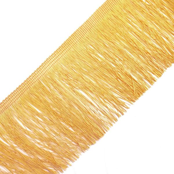 Бахрома отделочная широкая 120.0 мм / 25 метров, нитяная, 001 золотистый, 0390-0310