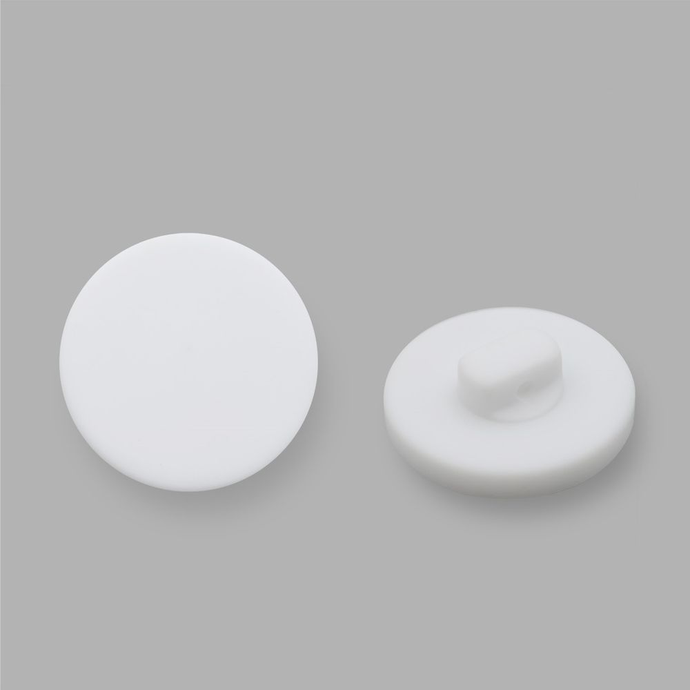 Пуговицы на ножке 28L (18мм), пластик (White (белый матовый)), 72 шт, CN K-33