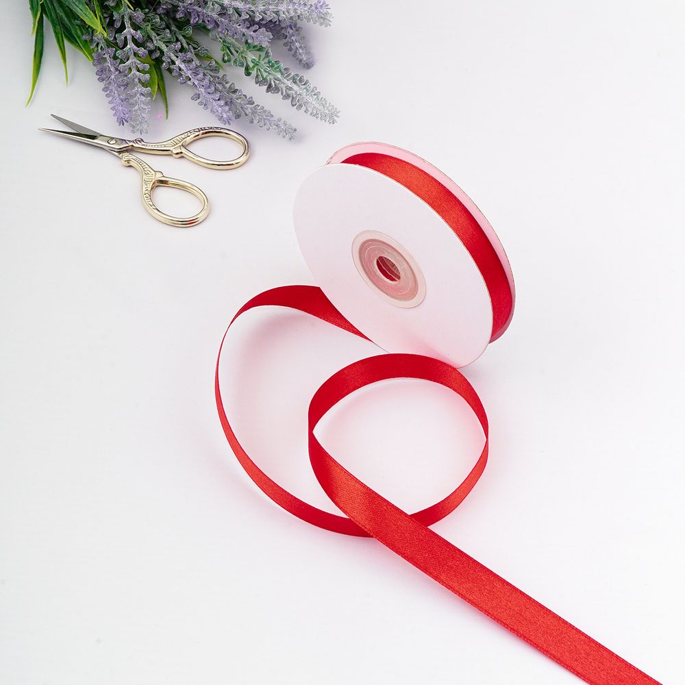 Лента атласная 2-сторонняя 12.0 мм / 22.86±1 метров, C1055 темно-красный, 6102-0002, Globus