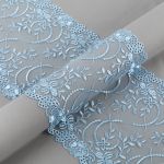 Кружево на сетке 180 мм / 10±0.2 метров, Турция, нежно-голубой, Blitz