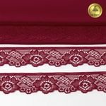 Кружево эластичное (стрейч) 30 мм / 50 метров, TBY.L839, цв.F178 бордовый