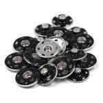 Кнопка пришивная металл ⌀21.0 мм, никель / черный, 10 шт, КПР6