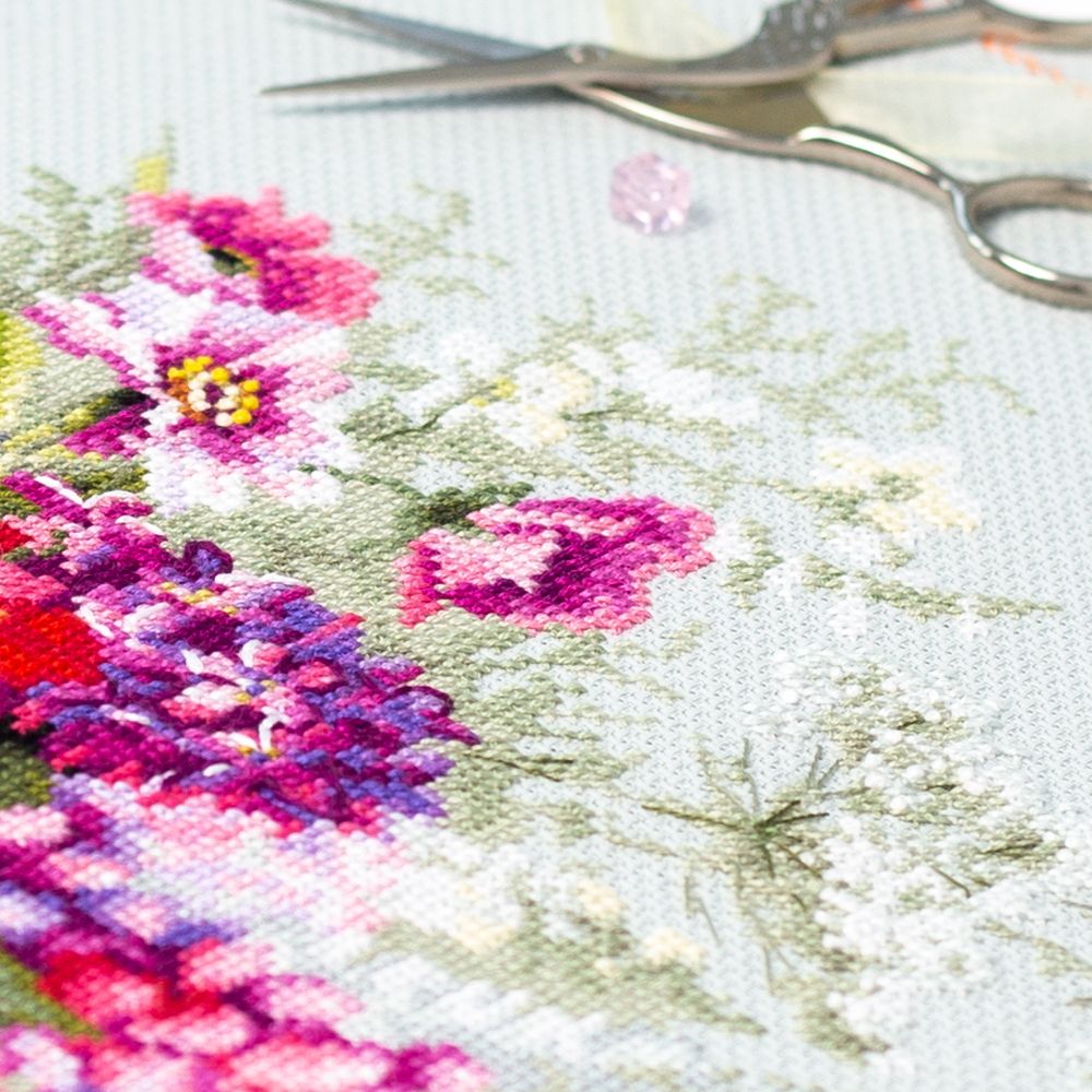 Набор для вышивания нитками Чудесная игла Premium, Яркий дуэт 45х25 см