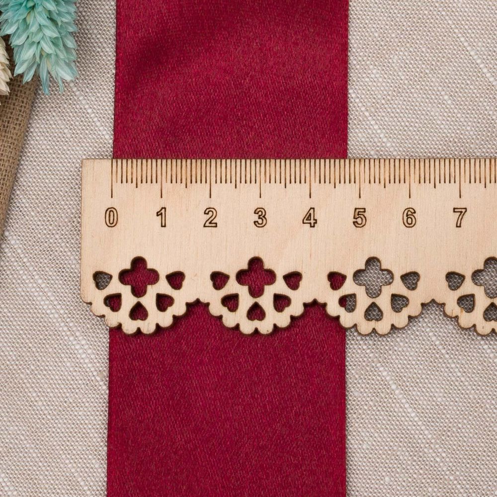 Лента атласная 1-сторонняя 50.0 мм / 22.86±1 метров, аналог 7730446, 124 т. бордовый, DDZ2401, Globus