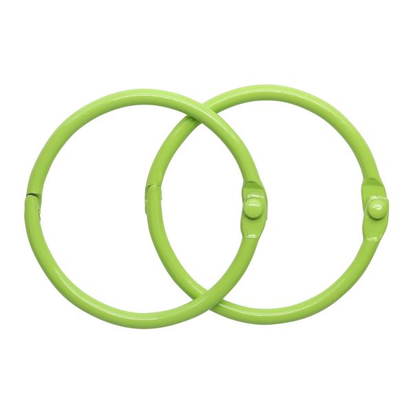 Кольца для альбомов разъемные металл 40 мм, 10 шт, салатовый, 5AS-106