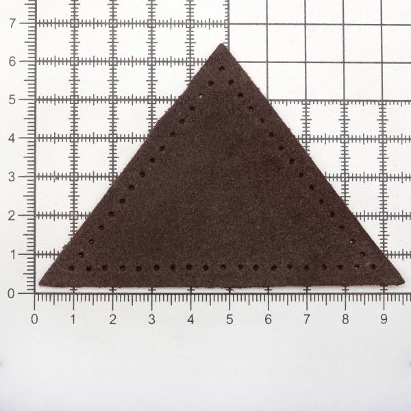 Заплатки пришивные из замши треугольник 8х8х8 см, с перфорацией, 2 шт, 21 темно-коричневый, 59903