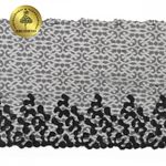 Кружево на сетке широкое 205 мм, диз.OG48, цв.черный, левая, 6м, Kruzhevo