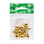 Бубенчики круглые 16 мм, золотой, 10 шт, 2AR239