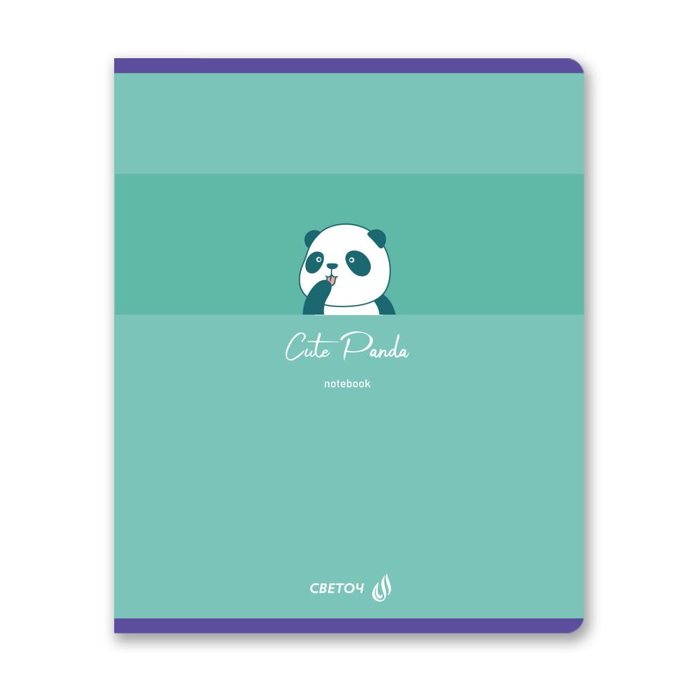 Тетрадь ученическая общая A5 60 л. на скобе 65 г/м², белизна 100% 10 шт клетка, 01518 Милая панда, Светоч Т70
