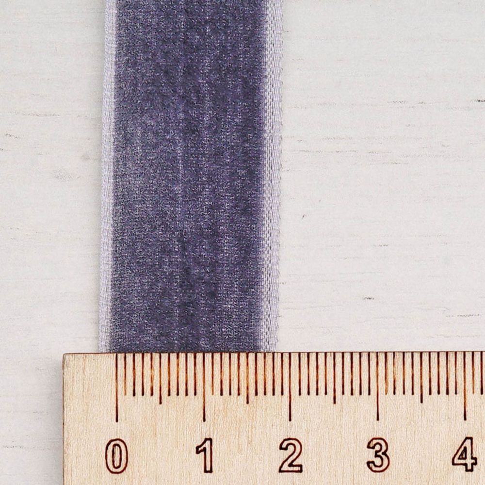 Лента бархатная (тесьма) 20.0 мм / 32.9±2 метров, 0081-1901, 189 серо-голубой