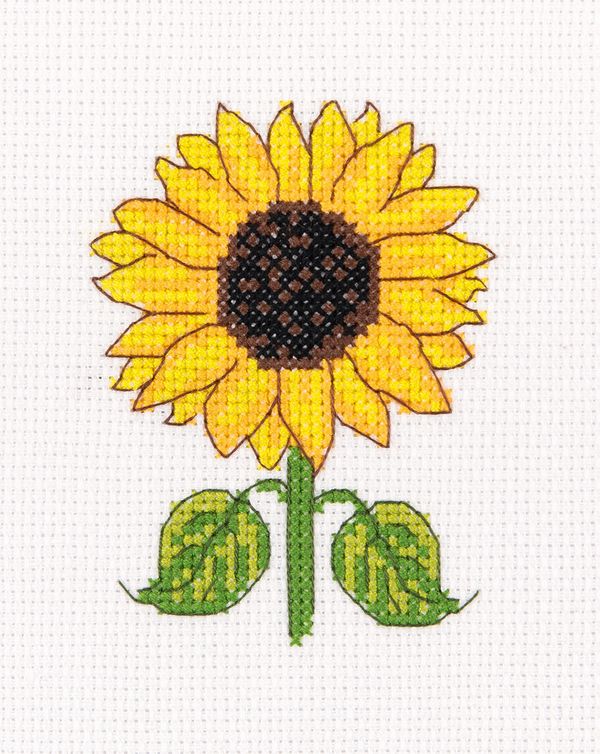 Набор для вышивания нитками Klart 12-064, Подсолнух, 10х12 см