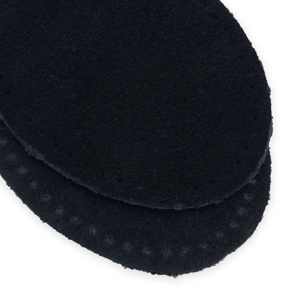 Заплатки пришивные из замши, овал 6х8,2см с перфорацией, 2 шт, 100% кожа, 20 черный, 59114