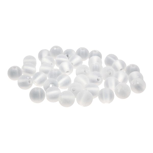 Бусины пластик ⌀8 мм, полупрозрачные матовые, 20 г, 70±4 шт, Astra&Craft, 033 прозрачный