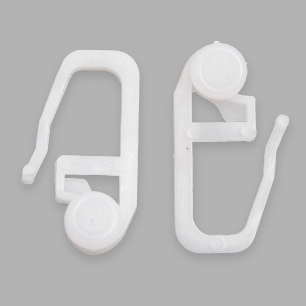 Крючки шторные для карниза 27 мм, ⌀7 мм, роликовые, пластик, белый, 100 шт, (PPA123)