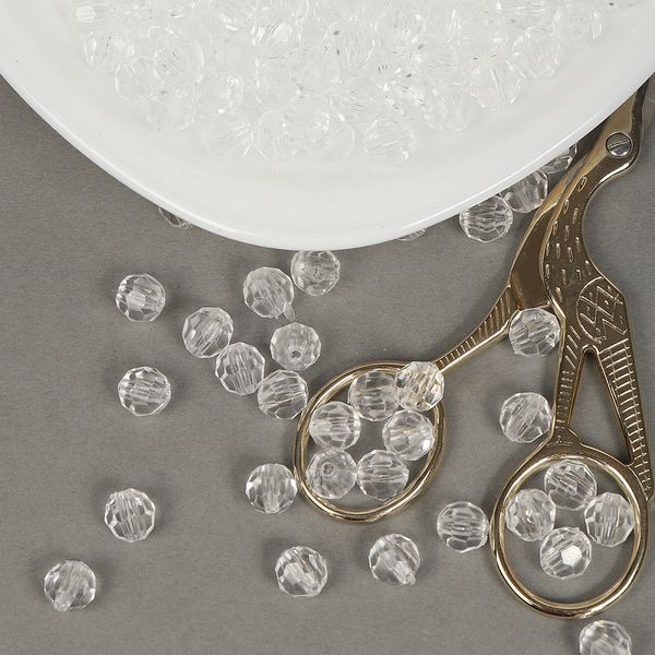 Бусины акрил ⌀8 мм, цв.17 прозрачный, MG.3240-17, уп.500 г, Magic4Hobby