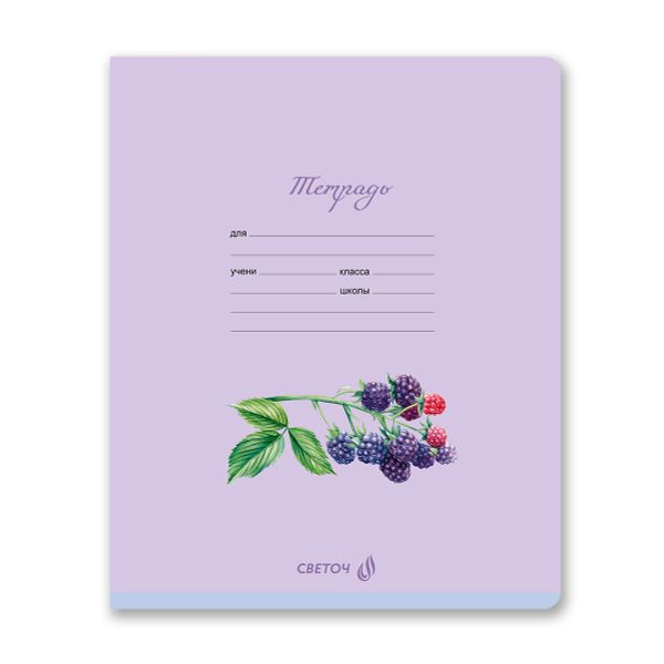 Тетрадь ученическая школьная, блёстки, A5 18 л. на скобе 65 г/м², белизна 100% 20 шт линия, 01450 Луговые цветы, Светоч Т183