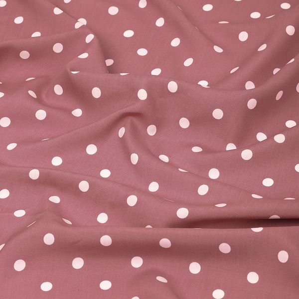 Штапель в горошек 90 г/м², 145 см / 2 метра, TBY.Vidt.08 цв.розовый