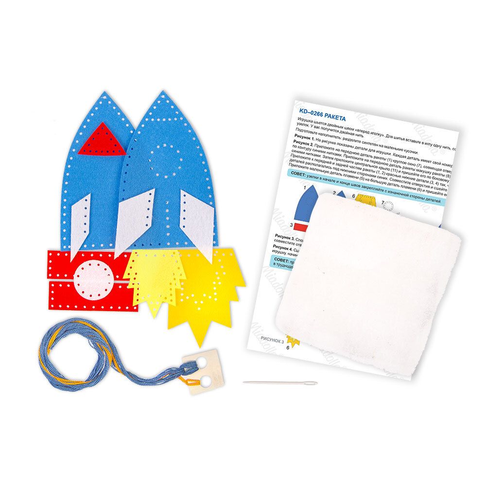 Набор для шитья игрушки Ракета 21 см, Miadolla KD-0266