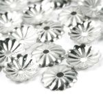 Шапочка для бусин, 5мм 50 шт в упак, Астра, Серебро