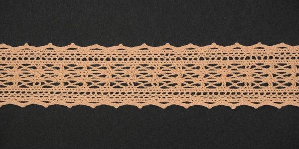 Кружево вязаное (тесьма) 21 мм, цв.персиковый, 25м, Alfa, AF-379-021