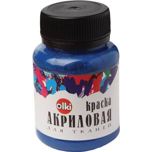 Краска акриловая для ткани Olki, 100 мл, синяя