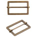 Рамка регулировочная металл литая с подвижной планкой 40 мм /48х31 мм, ⌀4 мм/, бронза, 4 шт