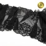 Кружево бельевое эластичное Kruzhevo 245 мм / 10 м, 6333, цв.02 черный /TOS/