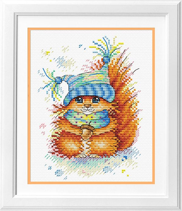 Набор для вышивания нитками МП Студия (Жар-птица), Морозный рыжик 12х16 см