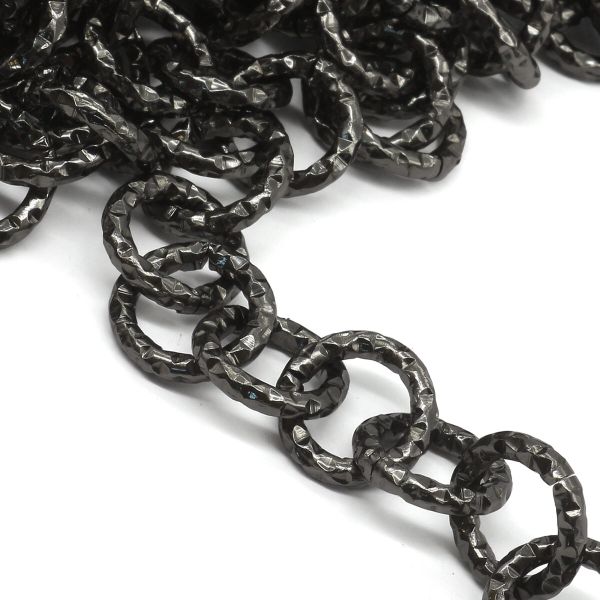 Цепь алюминиевая 2,0 мм, 11,6 мм, боб(10 м) (чер.никель) K14333