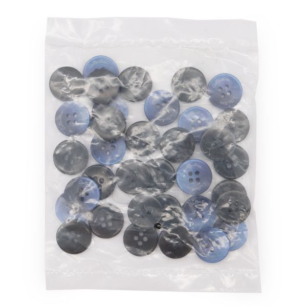 Пуговицы 4 прокола 24L (синий), 36 шт