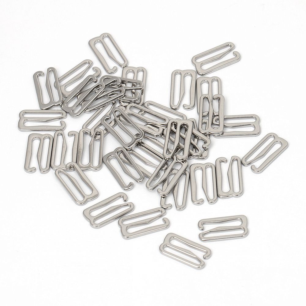 Крючки для купальника металл 15.0 мм, никель, 1000 шт