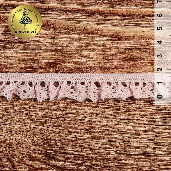 Кружево вязаное (тесьма) на резинке 17 мм -5236 цв.20 св.розовый уп.10м, Kruzhevo