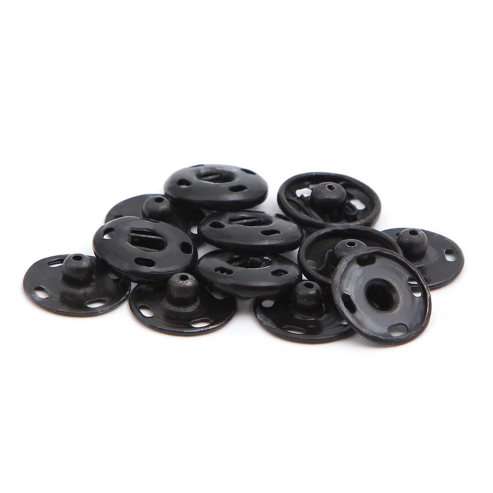 Кнопка пришивная металл ⌀13.0 мм, сталь, черные, 6 шт, Pony