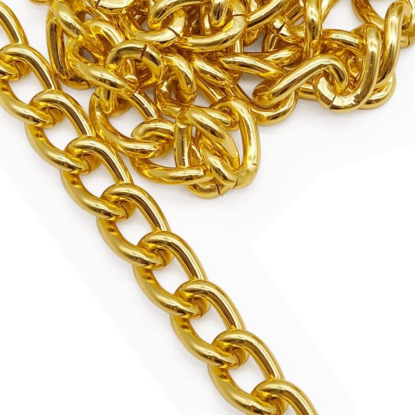 Цепь алюминиевая 15,3х10 мм, 10 м, золото