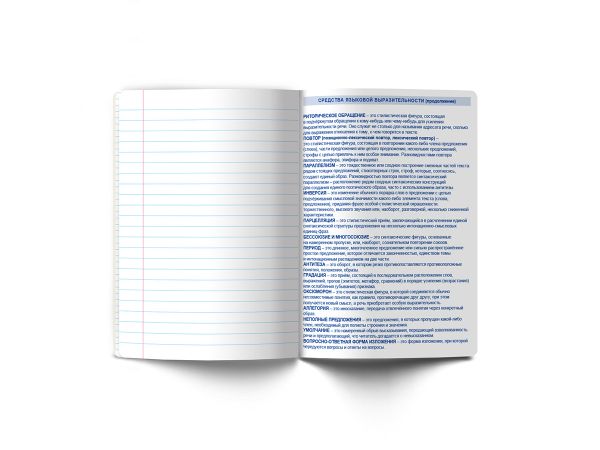 Тетрадь со справочным материалом Без фильтров, A5+ 48 л. на скобе 60 г/м², белизна 90%, 10 шт, линия, 00845 Литература, Светоч 48Т0