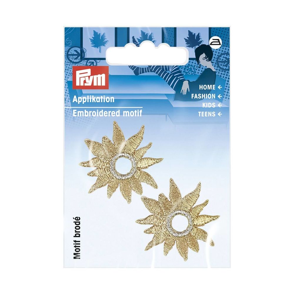Термоаппликация Цветы золот. 2 шт, Prym
