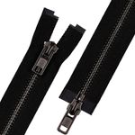 Молния металл Т8 (8 мм) 2 зам., разъем., 65 см, черн.никель, 002 черный, ZIP 8B-2 Gamma, 10 шт
