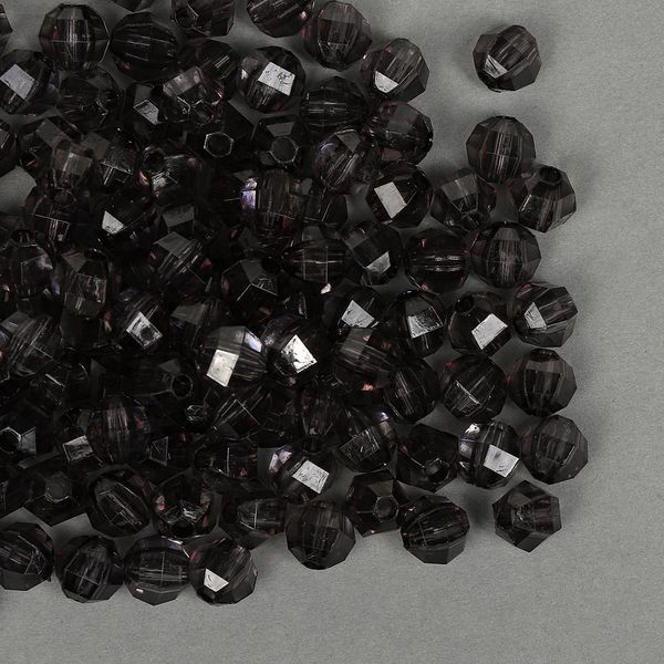 Бусины акрил ⌀10 мм, цв.25 т.серый, уп.50 г, Magic4Hobby