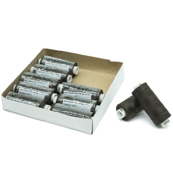 Нитки швейные бытовые Bestex 40/2, 365 м (400 ярд) / 10 кат., 386 серо-коричневый