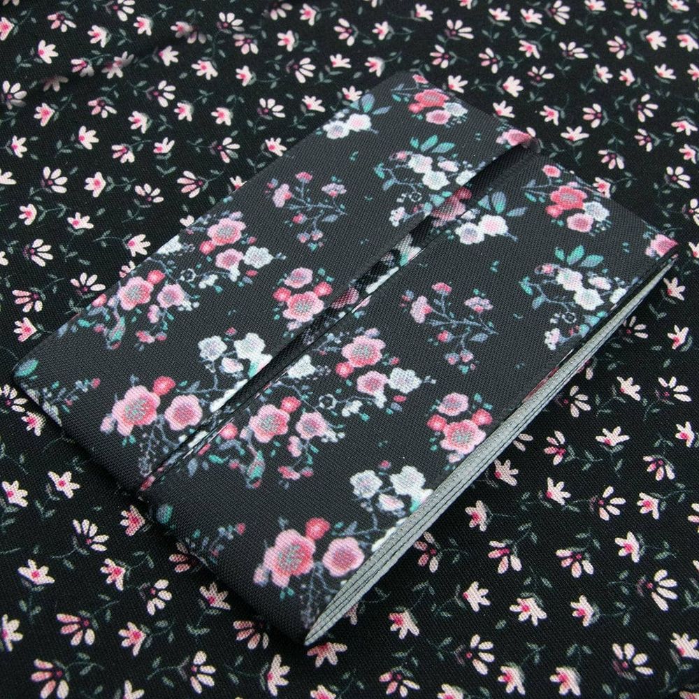 Ткань для рукоделия в наборе х/б с лентой 48х50см+1,5м (25693/25298 черный) 29489