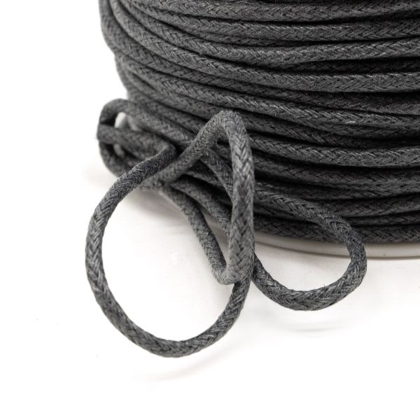 Шнур вощеный ⌀2.0 мм / 100 метров, цв.С301 т.серый