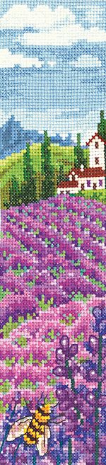 Набор для вышивания нитками Сделай своими руками, Закладки. Лавандовые поля, 5.5х22 см