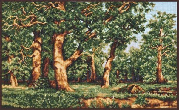Набор для вышивания нитками Палитра, Дубовая роща 43х26 см