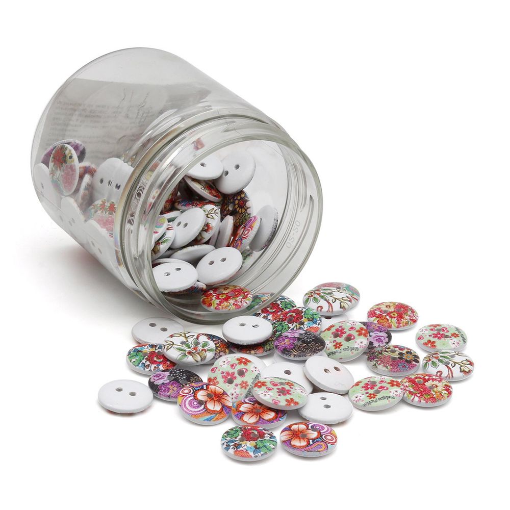 Украшения декоративные пуговицы деревянные Цветочки-лепесточки №4, 15 мм, 100 шт