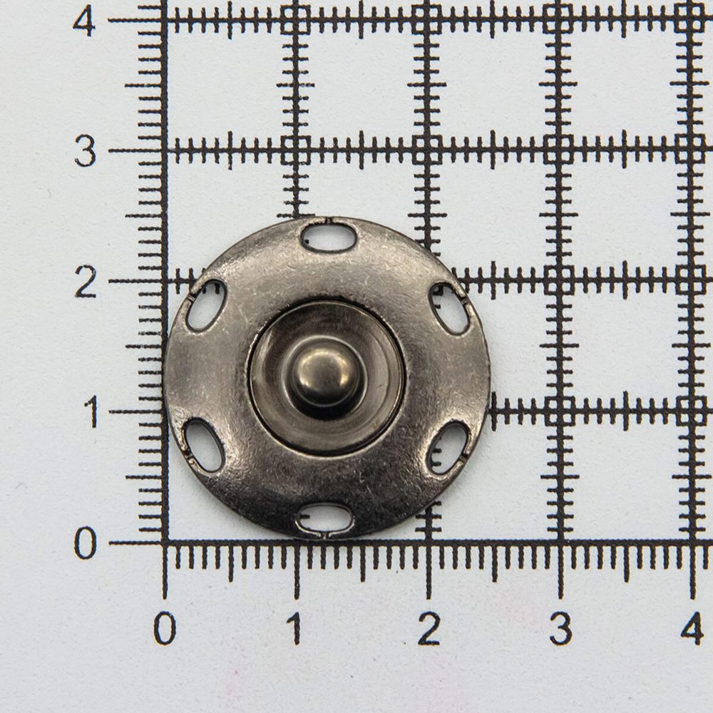 Кнопка пришивная металл ⌀25.0 мм, (т.никель), 4 шт, КПР2