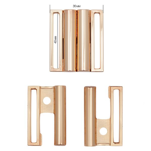 Пряжка ременная металл под резинку 40 мм 36х45 мм, цв. золото, уп. 10 шт