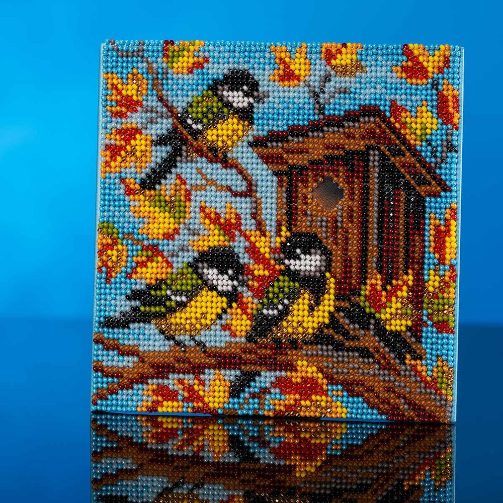 Набор для вышивания бисером Кроше (Радуга бисера) Т29_5206, Синички 14х14см