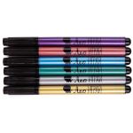 Набор маркеров METALLIC, 6 цв. 2 мм, перо-кисть, LMS-01, ассорти, Лео LMS-01