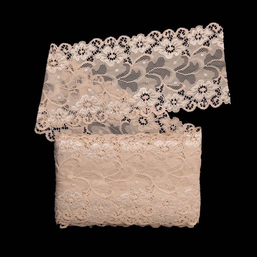 Кружево бельевое эластичное 150 мм / 13.72 м, цв. C180 телесный