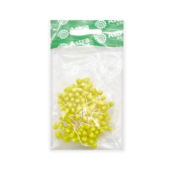 Тычинки для искусственных цветов 6см (желтый)